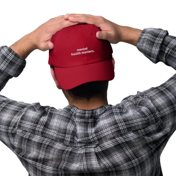 mental health matters baseball hat (red) - Image 2